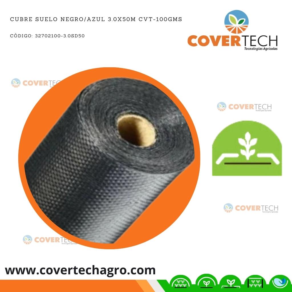 Cubre Suelo Negro/Azul 8.0x50m CVT-100gms (4+4)