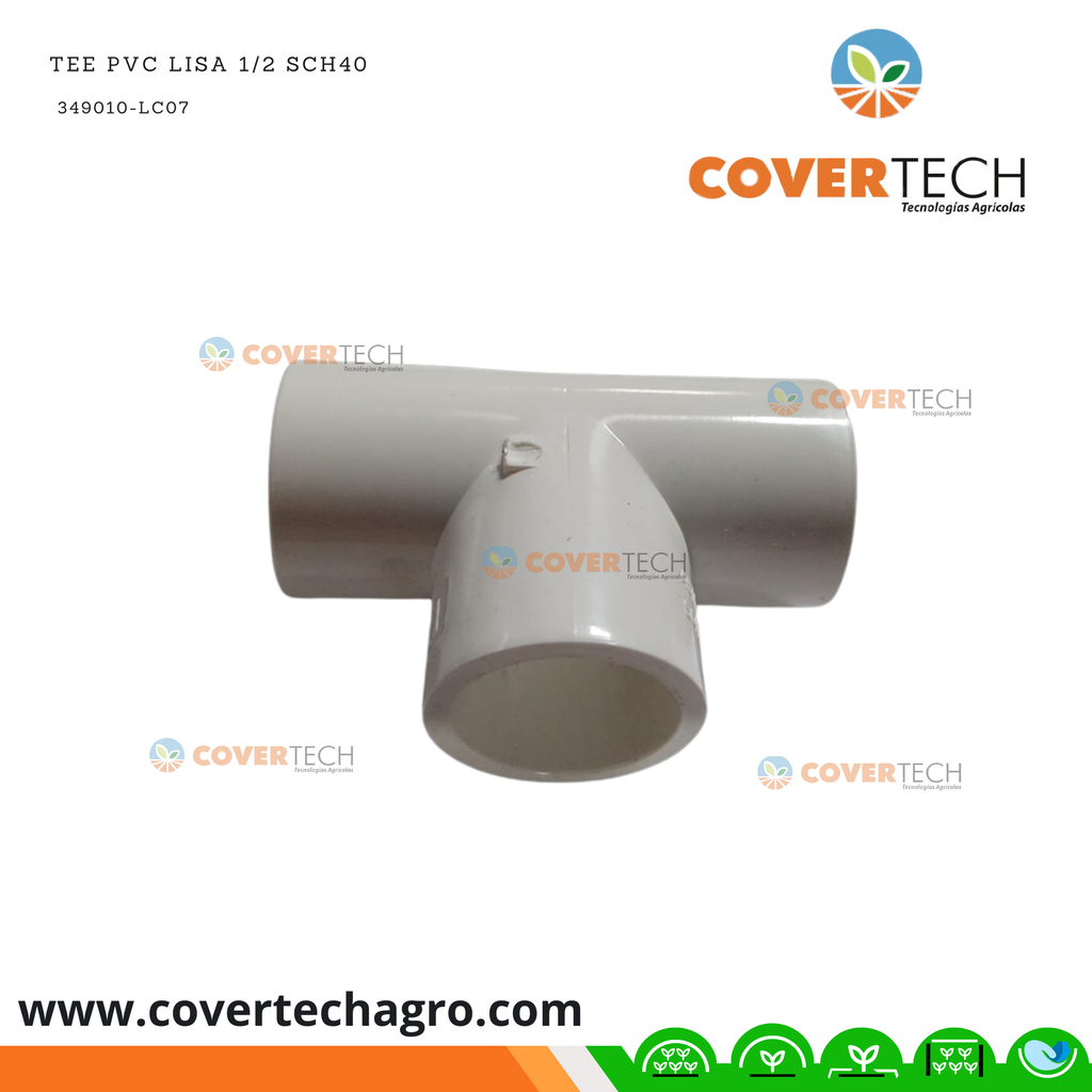 Tee PVC lisa 1/2 SCH40
