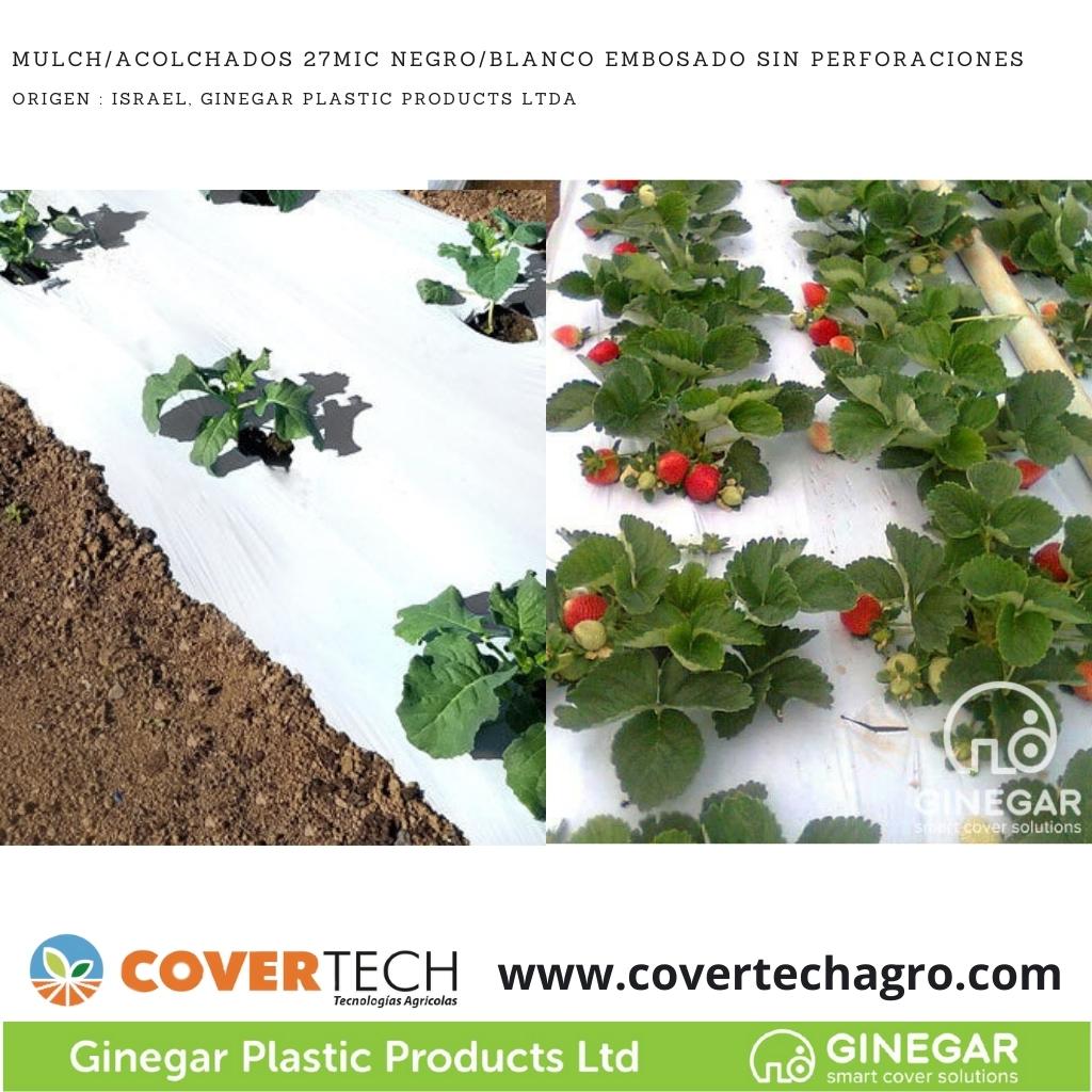 [1181040-1.4GR1000] Acolchado Mulch 40MIC 1.40 x1000m  Negro/Blanco Embosado