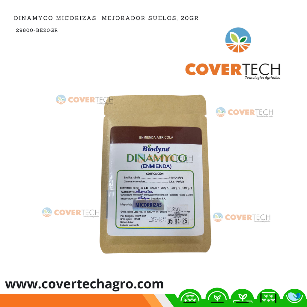 Dinamyco Micorizas  mejorador suelos, 20gr