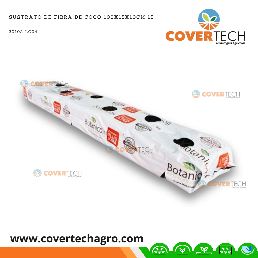 Sustrato de Fibra de Coco 100x15x10cm 15 Litros Botanicoir