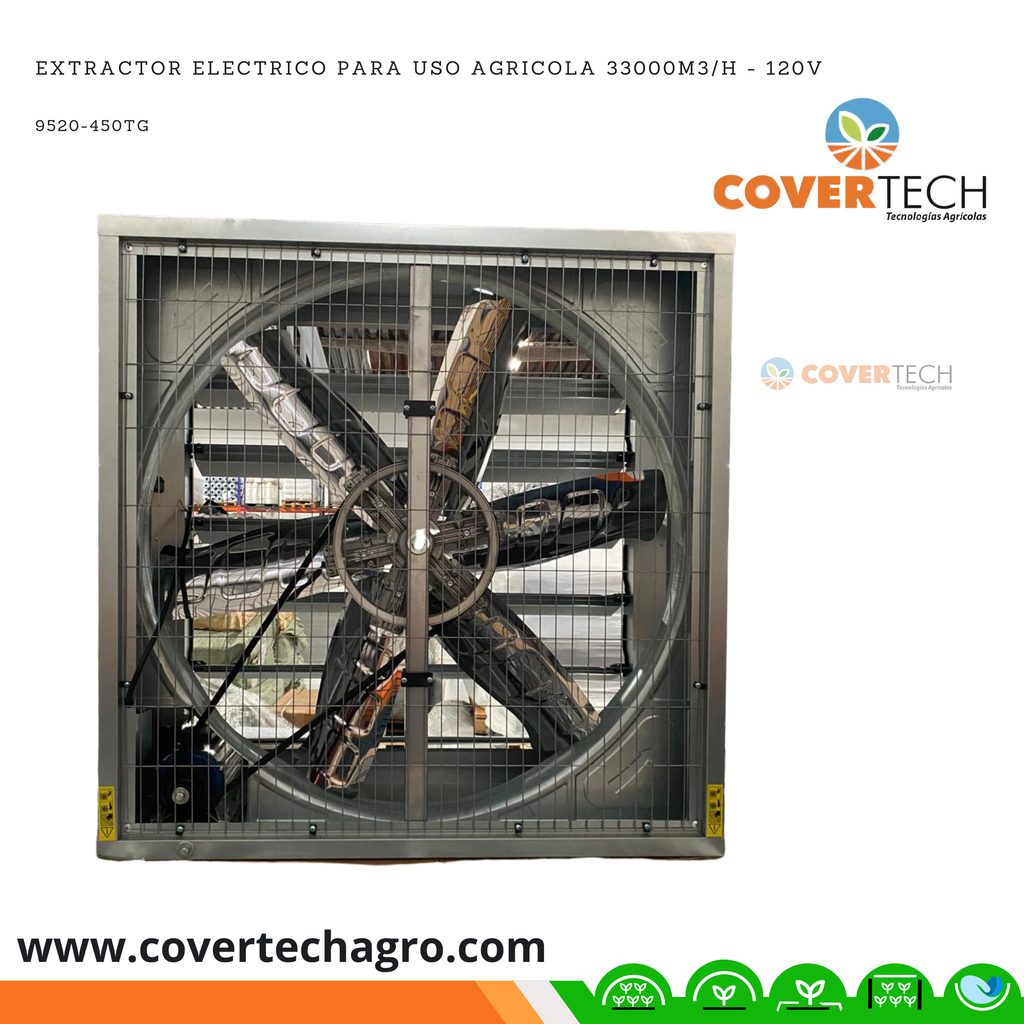 Extractor electrico para uso agricola 33000m3/h - 120V(1-phase)/60HZ