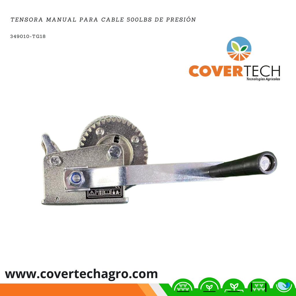 Tensora Winch manual para cable 800lbs de presión