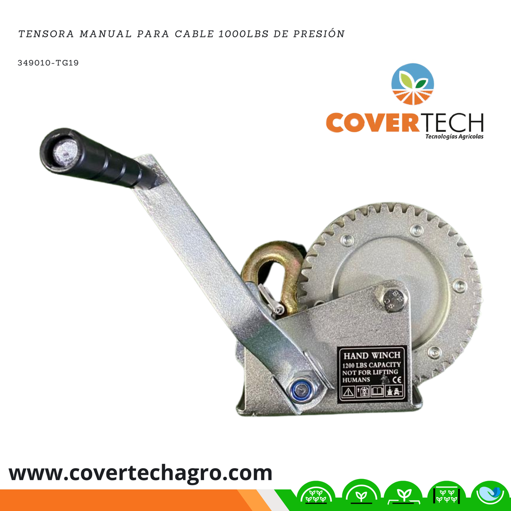 Tensora Winch manual para cable 1200lbs de presión