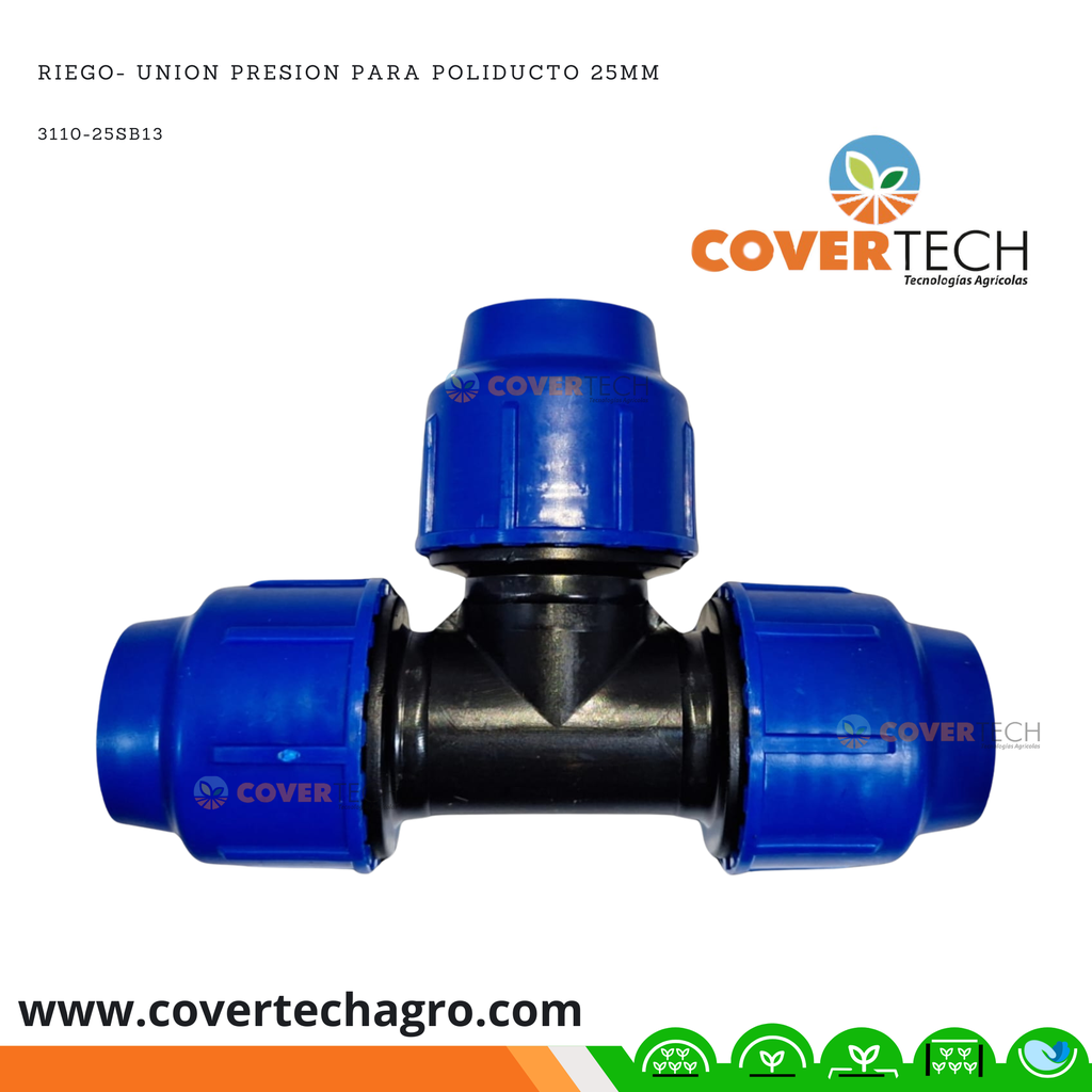 Riego- Union PRESION para poliducto 25mm (3/4") SAB Italia