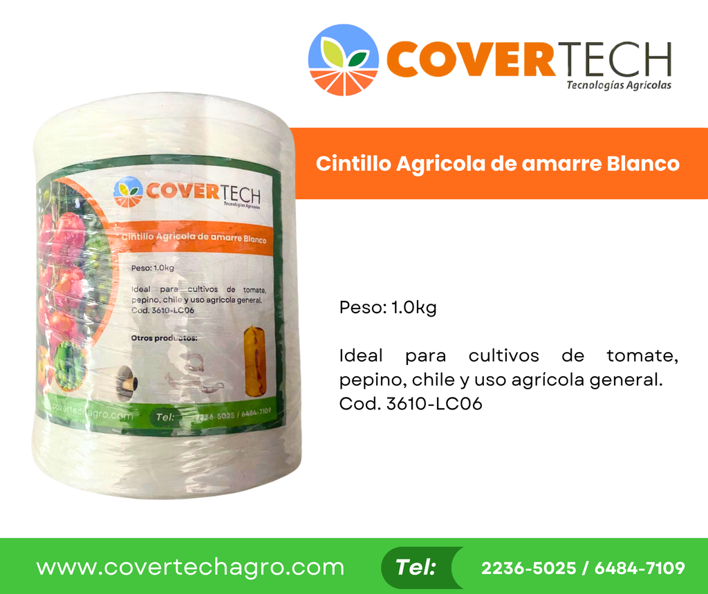 Mecate Cintillo Agricola de amarre Blanco 1.0kg