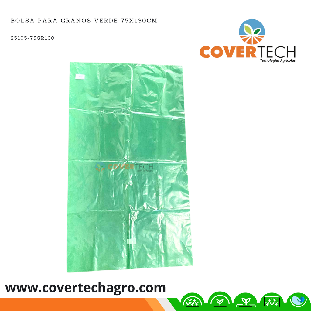 Bolsa para granos Verde 80Mic 75x130cm GP7