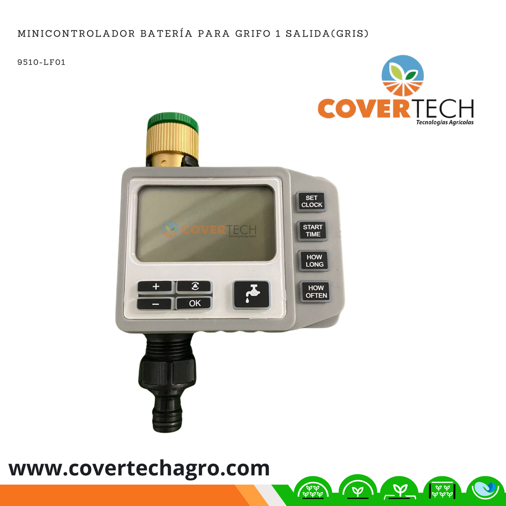 Minicontrolador batería para grifo 1 salida(gris)