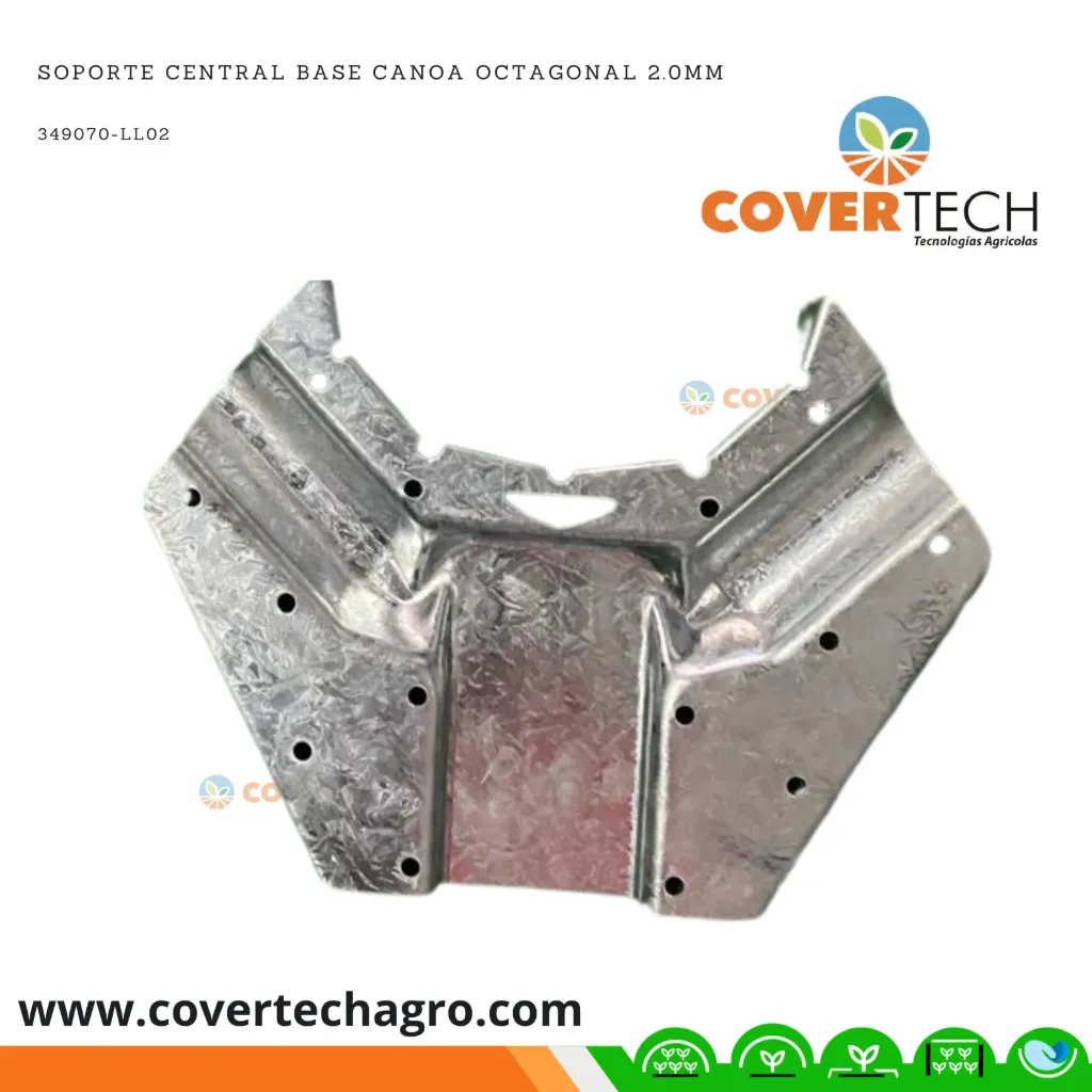 Soporte central base canoa octagonal 2.0mm