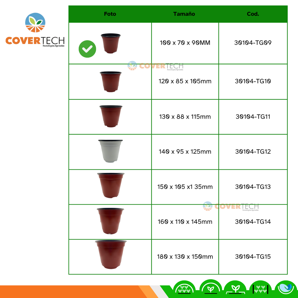 Maceta bicolor para cultivo BN100x70x90mm