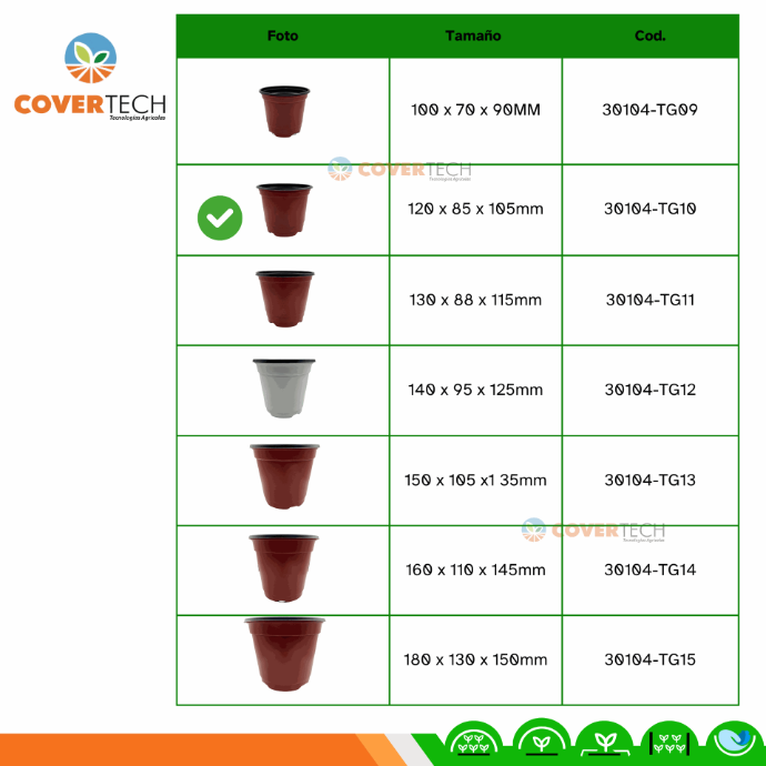 Maceta bicolor para cultivo BN120x85x105mm
