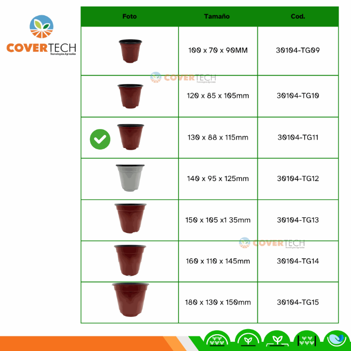 Maceta bicolor para cultivo BN130x88x115mm