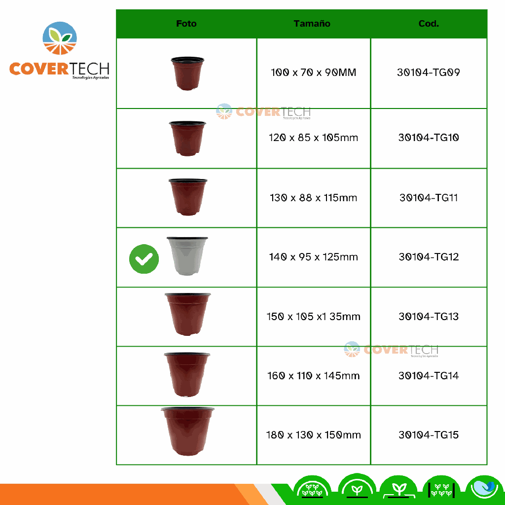 Maceta bicolor para cultivo BN140x95x125mm