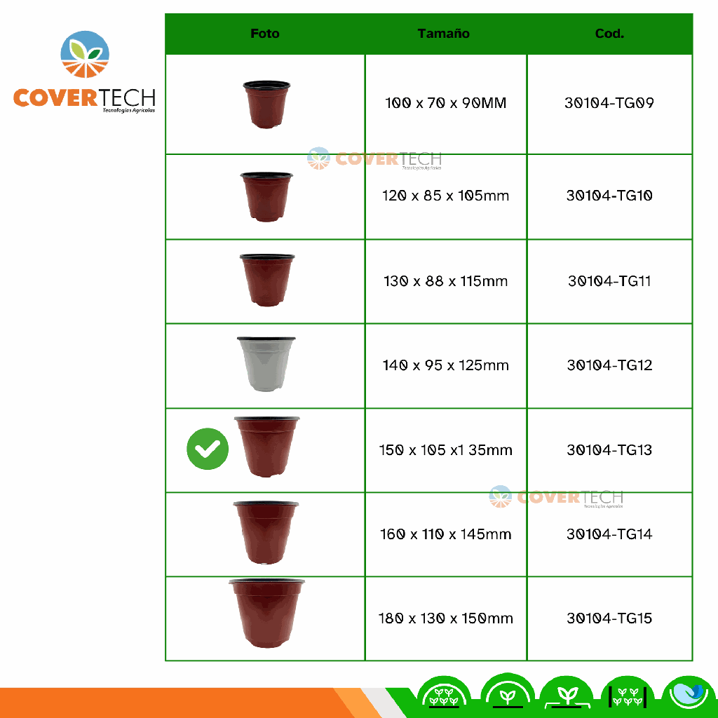 Maceta bicolor para cultivo BN150x105x135mm