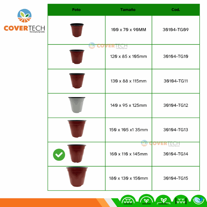 Maceta bicolor para cultivo BN160x110x145mm