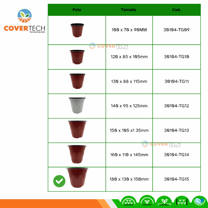 Maceta bicolor para cultivo BN180x130x150mm