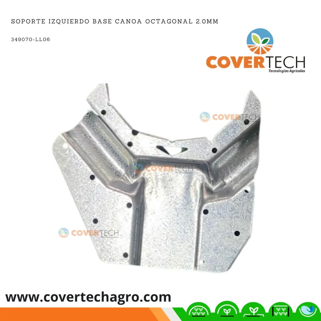 Soporte izquierdo base canoa octagonal 2.0mm