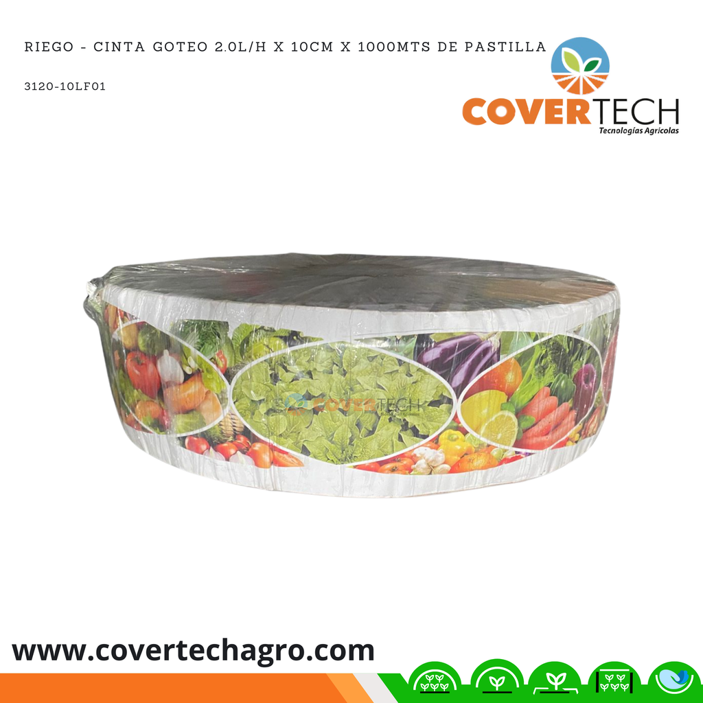 Riego - Cinta goteo 2.0l/h x 10cm x 1000mts de pastilla