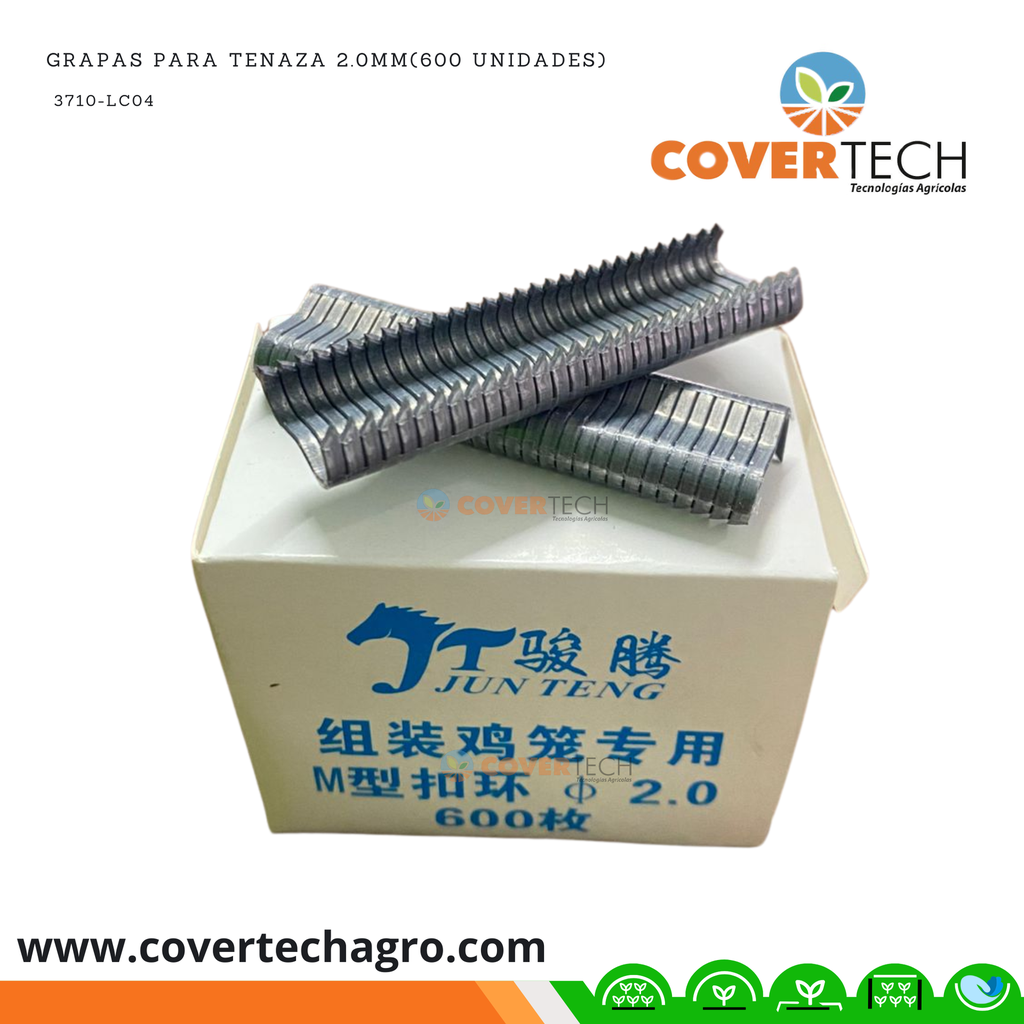 Grapas para tenaza 2.0mm(600 unidades)