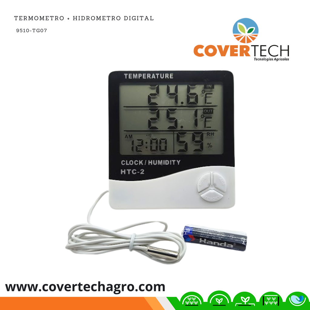 Sensor de temperatura y humedad con pantalla digital
