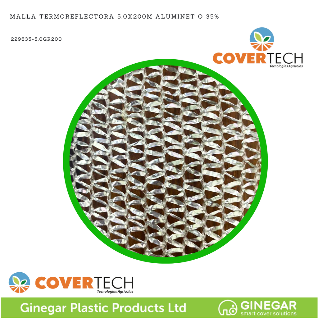 Malla Termoreflectora 5.0x200m Aluminet O 35%