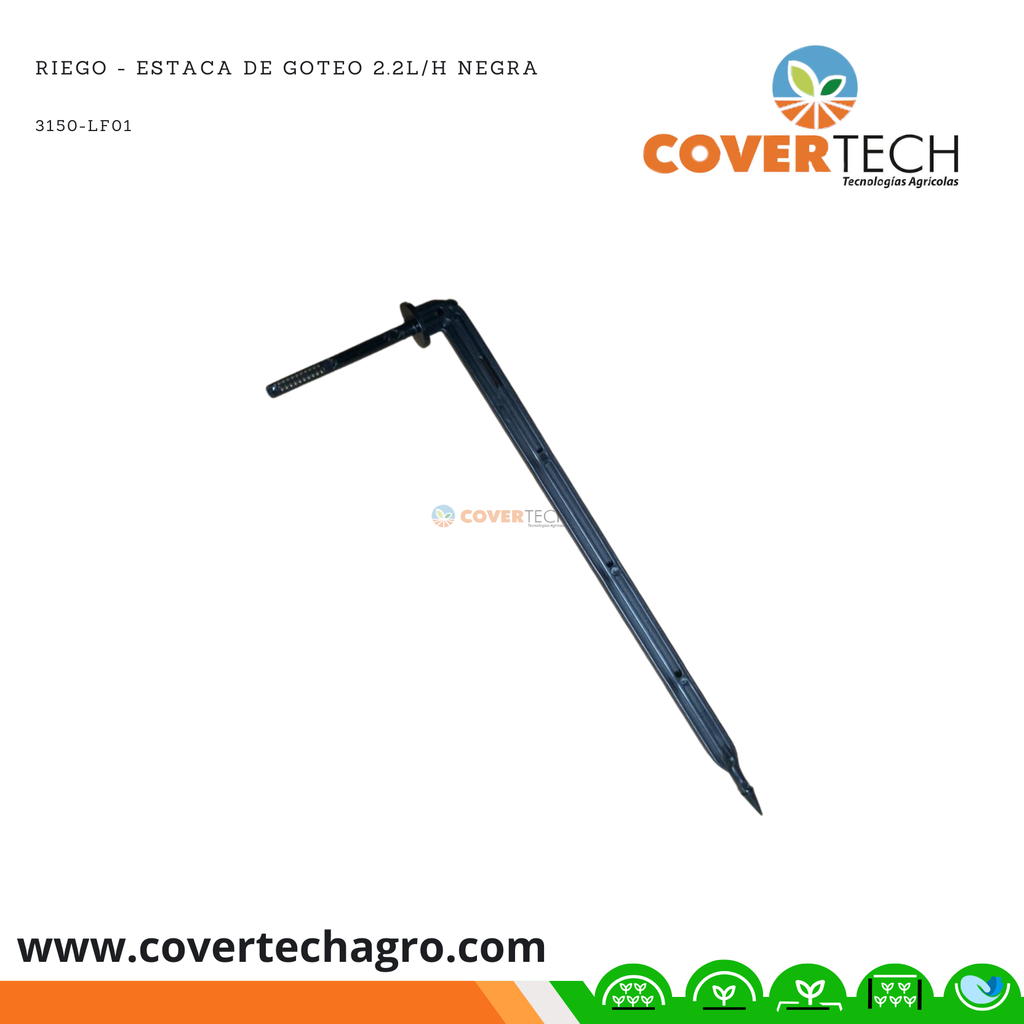 [3150-LF01] Riego - Estaca de Goteo 2.2l/h Negra