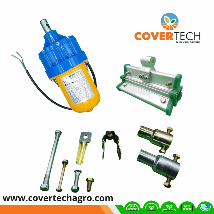 Motor electrico para cortina de invernadero y accesorios