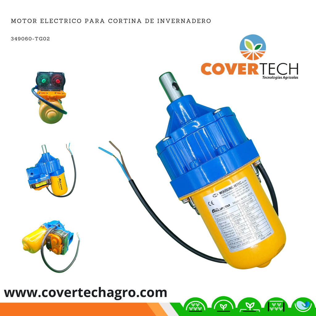 Motor electrico para cortina de invernadero