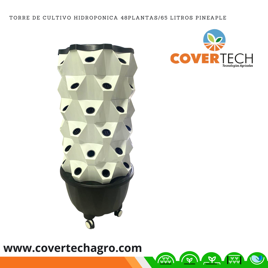 Torre de cultivo hidroponica 48plantas/65 Litros Pineaple