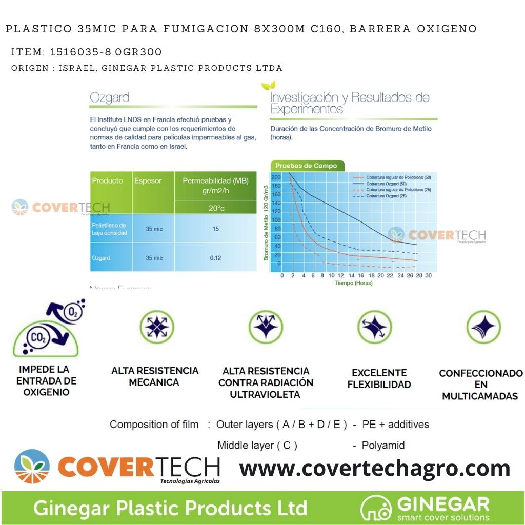 Plastico 35MIC para fumigacion 8x300m C160 Ozgard