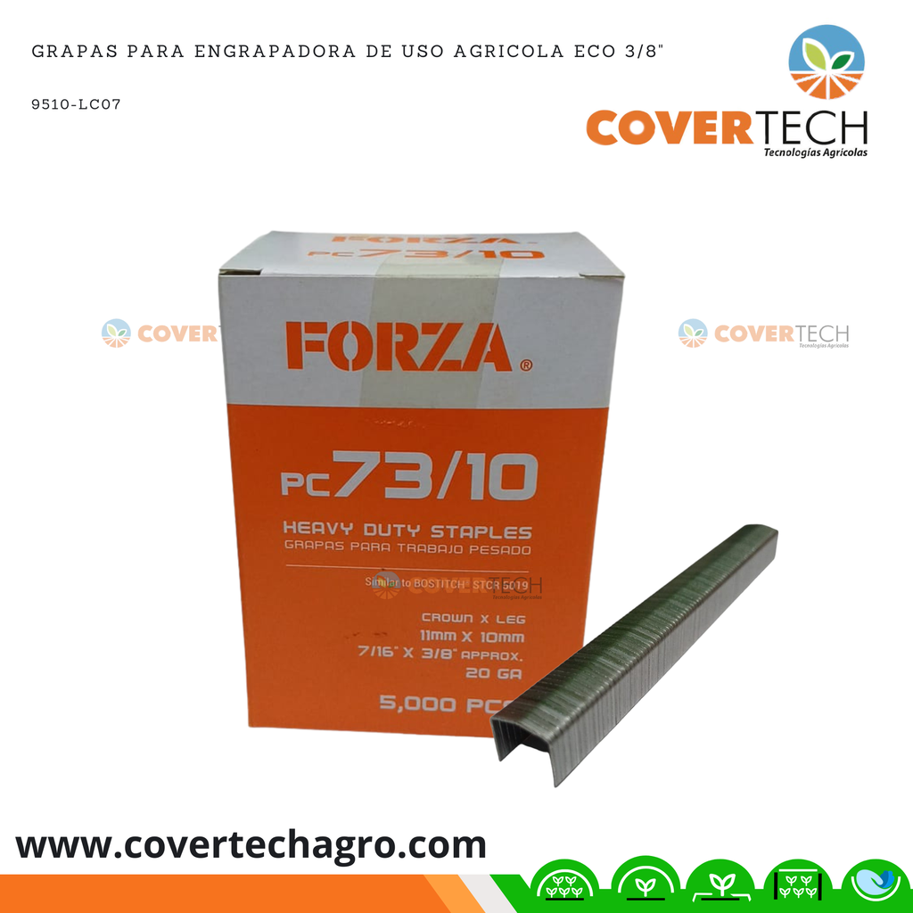 Grapas para engrapadora de uso agricola ECO 3/8" (5000 pcs)
