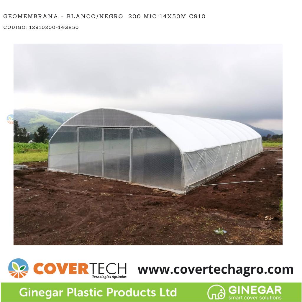[12910200-14GR50]  Geomembrana - Blanco/Negro  200Mic (8milesimas) 14x50m C910