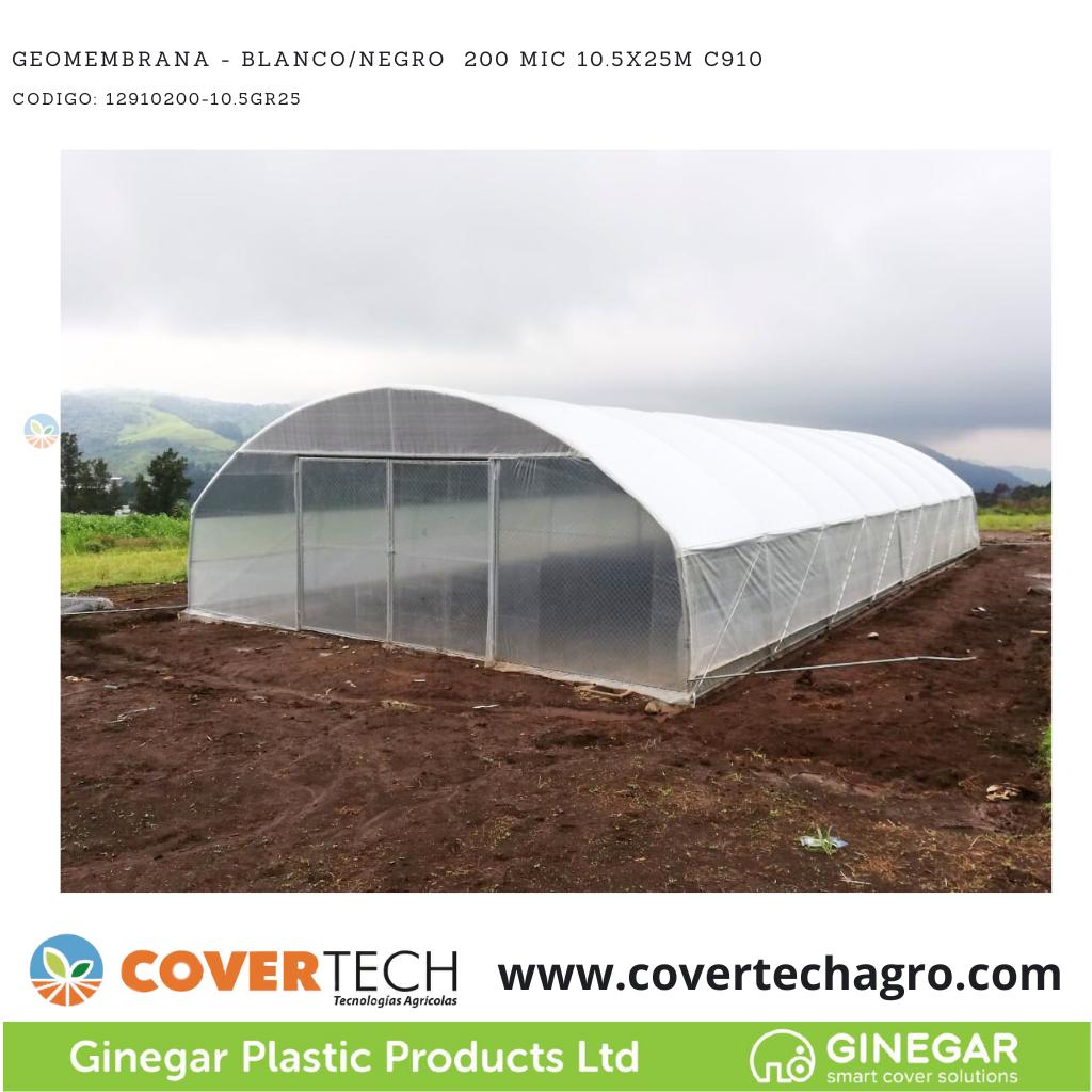 [12910200-10.5GR25]  Geomembrana - Blanco/Negro  200Mic (8milesimas) 10.5x25m C910