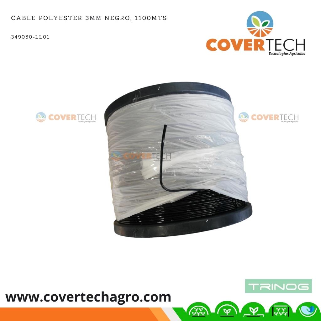 Cable Poliester 3mm negro, 1100mts
