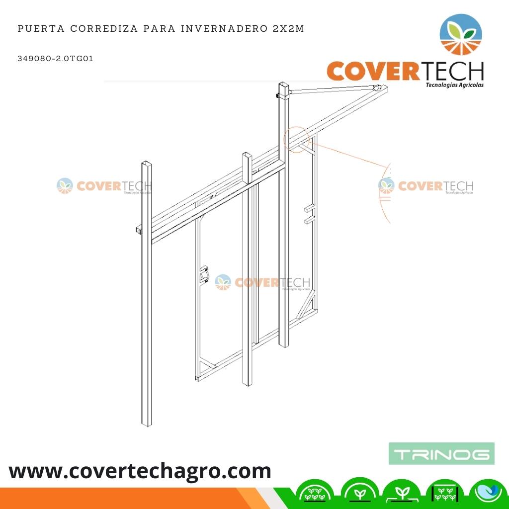 Puerta corrediza para invernadero 2x2m (Unidad)