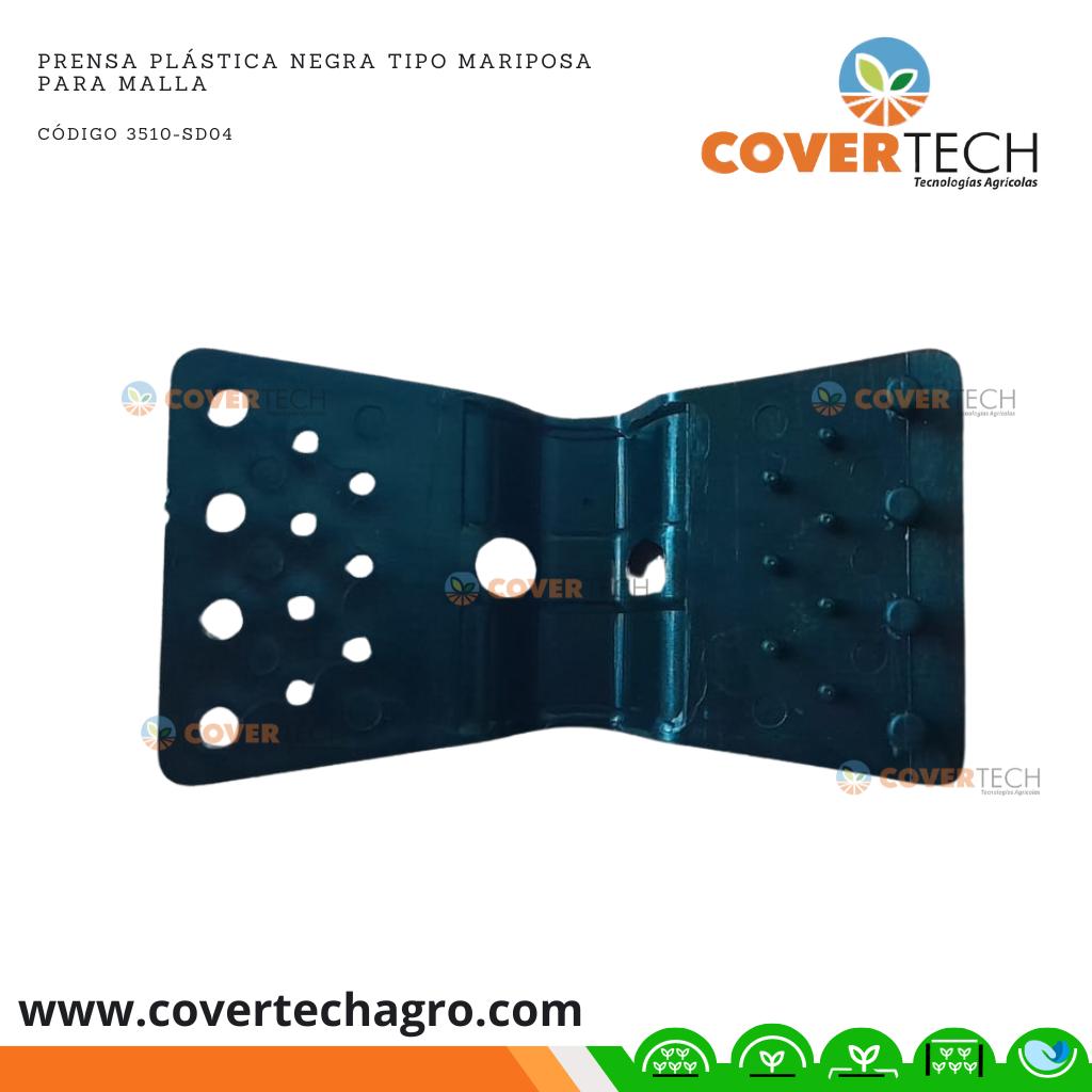  Prensa plastica tipo mariposa para malla 35mm negra
