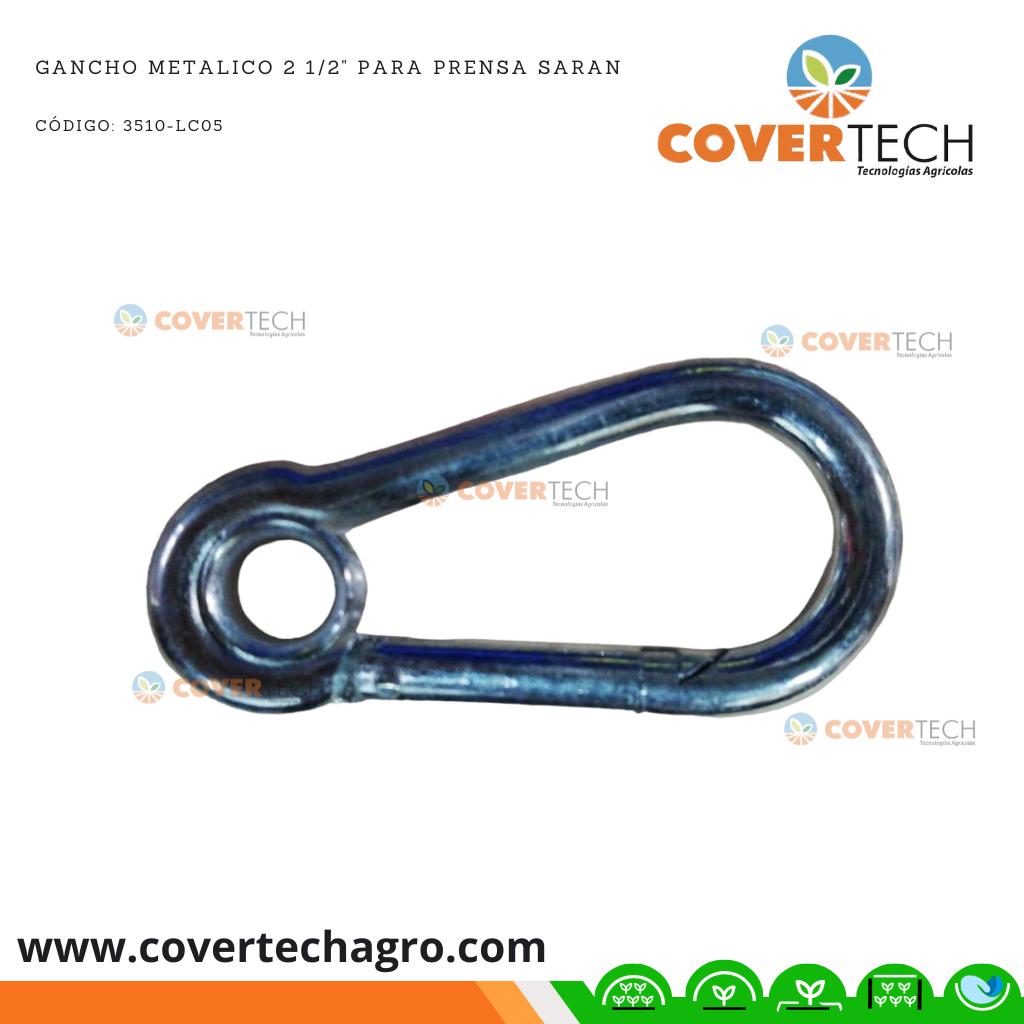  Gancho metalico 2 1/2" para prensa saran