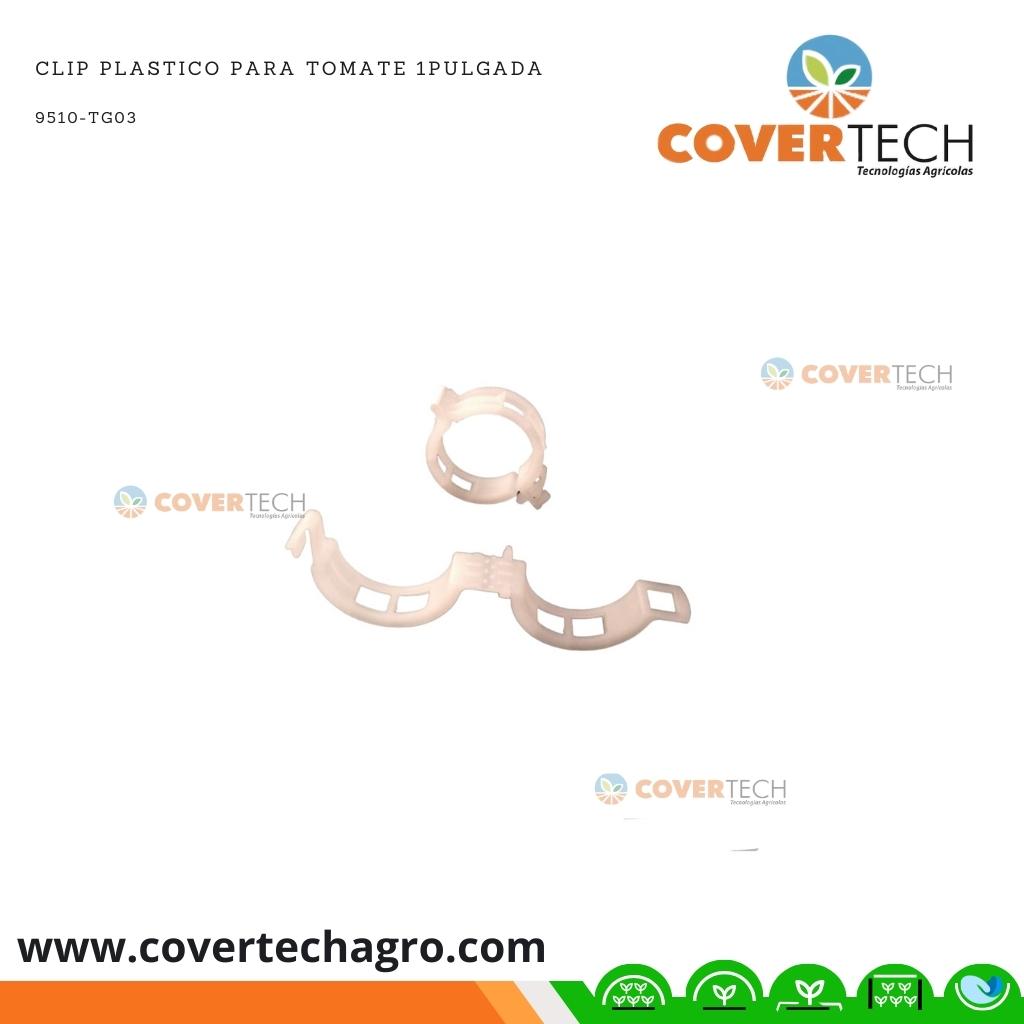 Clip plastico para tutoreo de Tomate 1¨ blanco 25mm