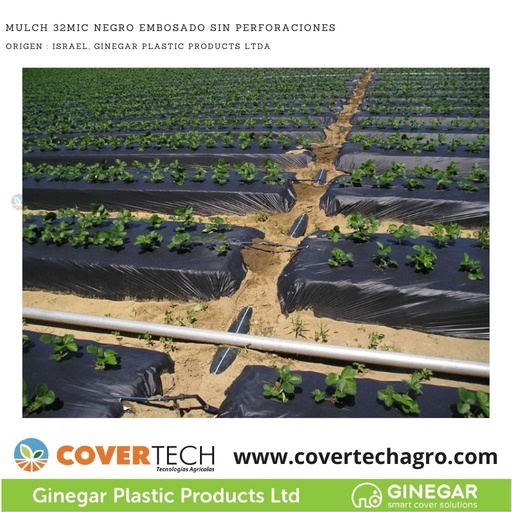 [1180132-1.8GR1000] Acolchado Mulch 32MIC 1.80x1000m Negro Embosado C801