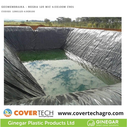 [12901125-4.0GR100]  Geomembrana - Negra 125Mic (5milesimas) 4.0x100m C901