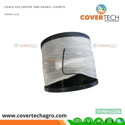 [349050-LL01] Cable Poliester 3mm negro, 1100mts