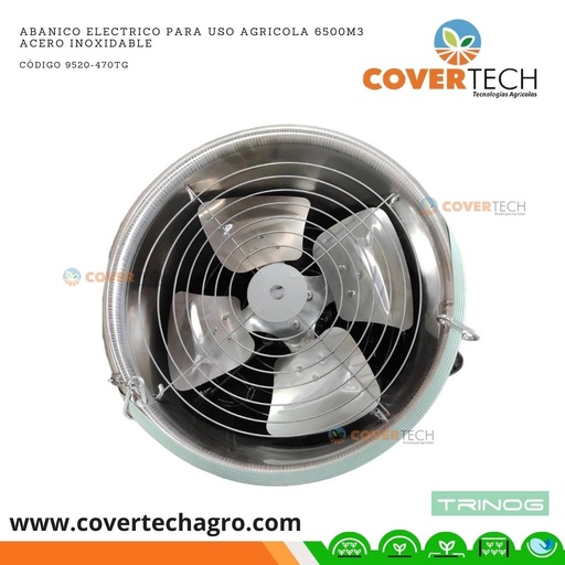 [9520-470TG01] Ventilador electrico para uso agricola 6500m3/h acero inoxidable - 120V(1-phase)/60HZ
