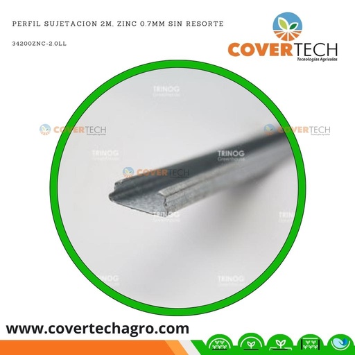 [34200ZNC-2.0LL]  Perfil Sujetacion 2m, Zinc 0.7mm sin resorte