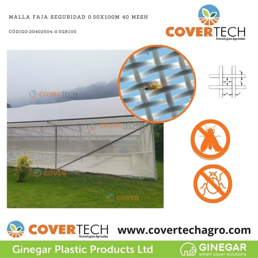 [20402504-0.5GR100]  Malla Faja Seguridad 0.50x100m 40 Mesh