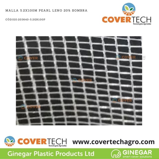[203640-5.2GR100P]  Malla 5.2x100m Pearl Leno 20% Sombra