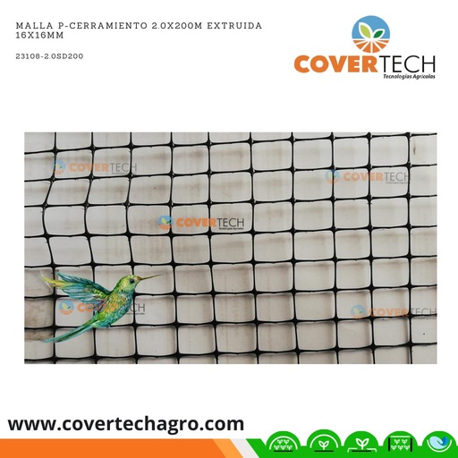 [23108-2.0SD200]  Malla para cerramiento 2.0x200m extruida 16x16mm