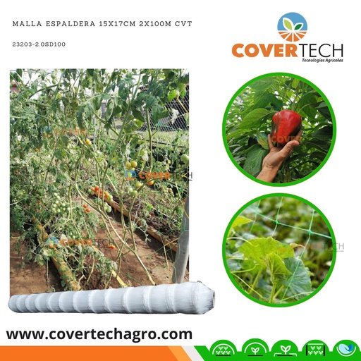 [23203-2.0SD100] Malla Espaldera 15x17cm 2x100m CVT Verde