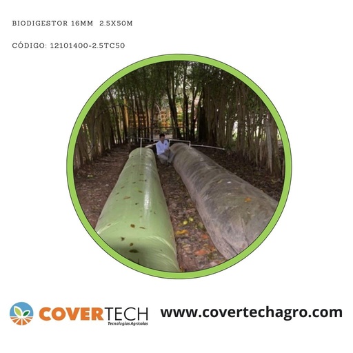 [12101400-2.5TC50] Biodigestor 400Mic (16milesimas) 2.5x50m