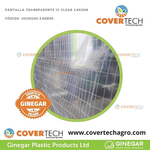 [10100100-3.6GR50]  Pantalla transparente IC Transparente 3.6X50m