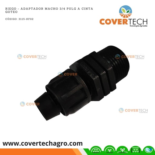 [3115-KF02]  Riego - Adaptador macho 3/4 pulg a cinta goteo